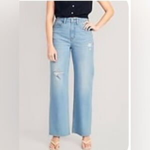 Old Navy Curvy Extra High-Waisted CutOff Wide-Leg Jeans for Women